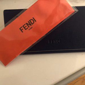 FENDI Blueberry Leather Glasses Tri-Fold CASE